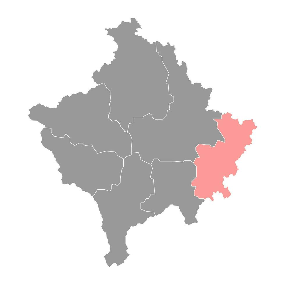 gjilan distrito mapa, distritos do kosovo. vetor ilustração.