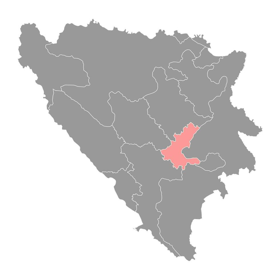 Sarajevo Cantão mapa, administrativo distrito do federação do Bósnia e herzegovina. vetor ilustração.