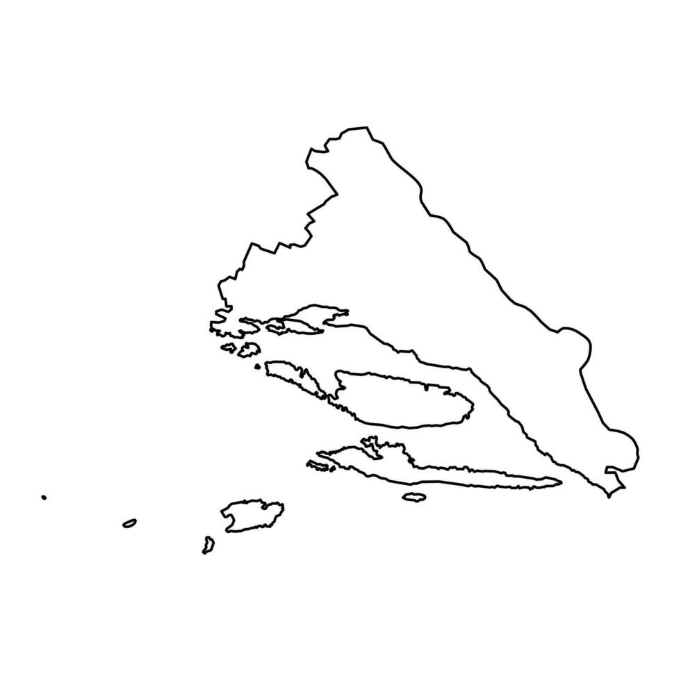 Dividido Dalmácia município mapa, subdivisões do Croácia. vetor ilustração.
