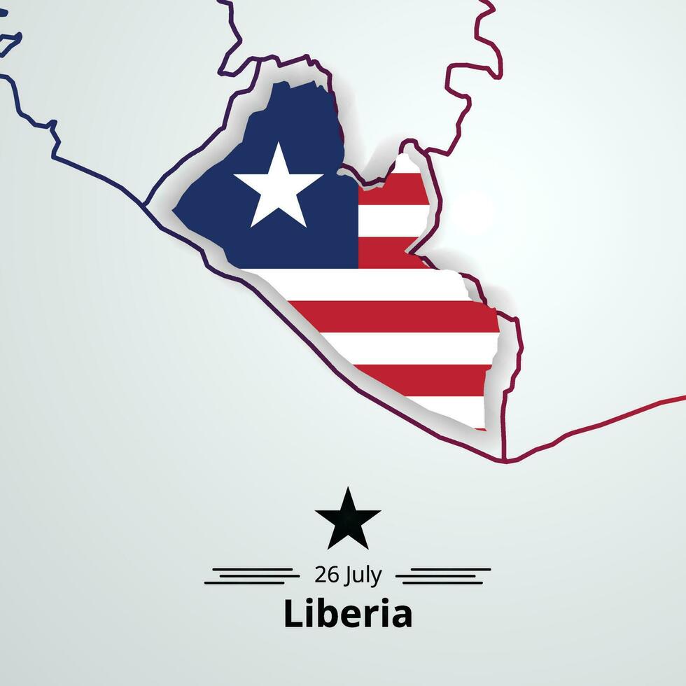 Libéria independência dia celebração, usar para bandeira, social meios de comunicação vetor