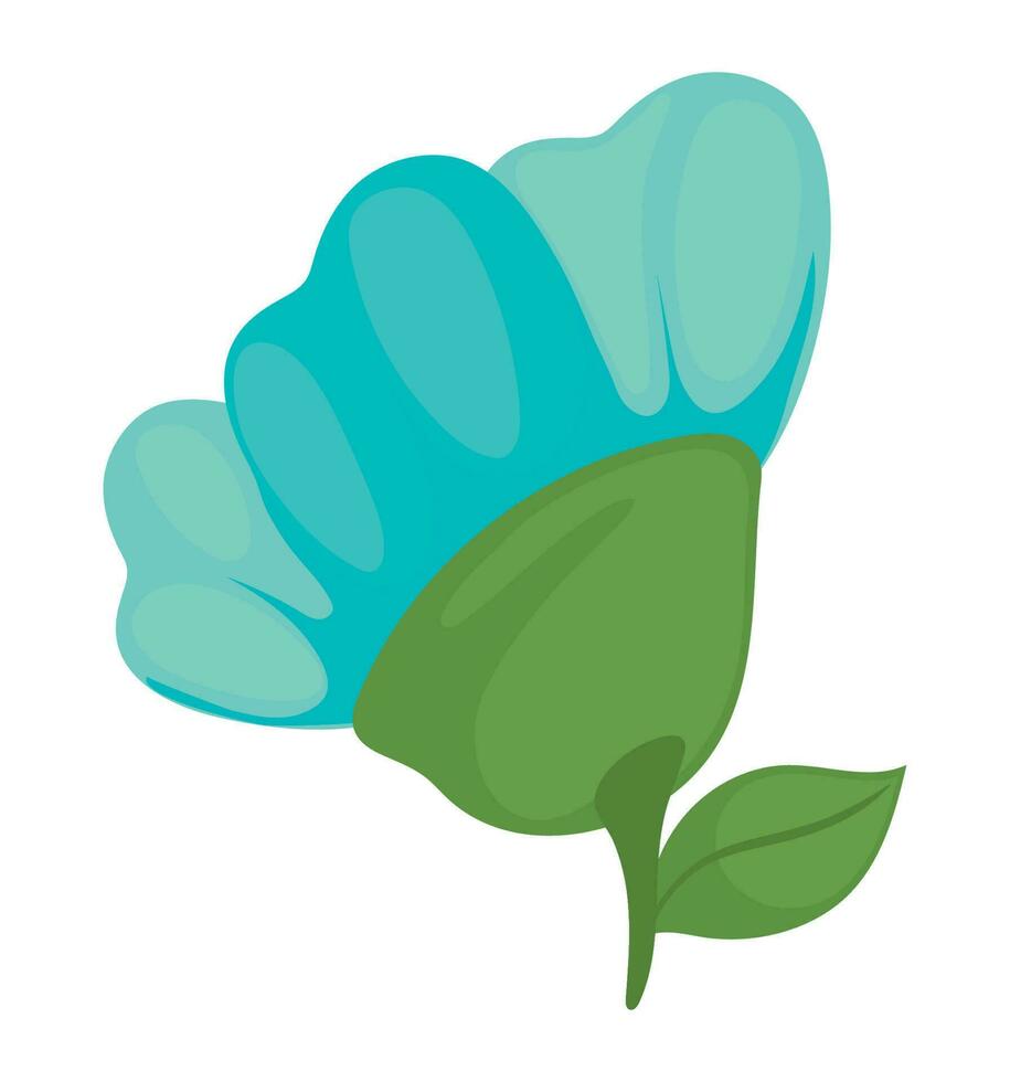 azul flor Primavera ícone isolado Projeto vetor