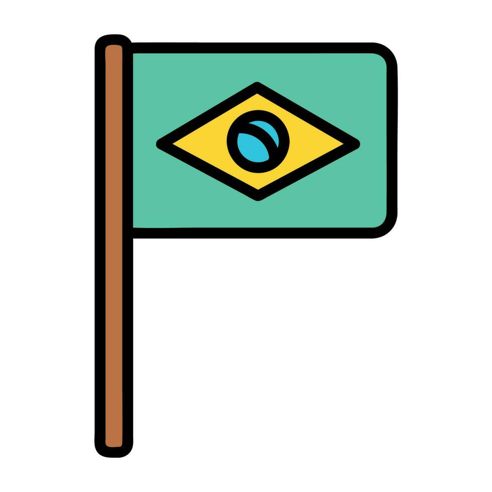 bandeira nacional do Brasil ícone isolado vetor