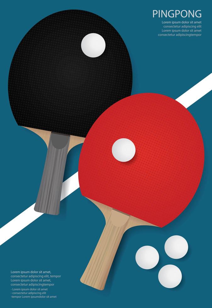 ilustração em vetor modelo de pôster pingpong