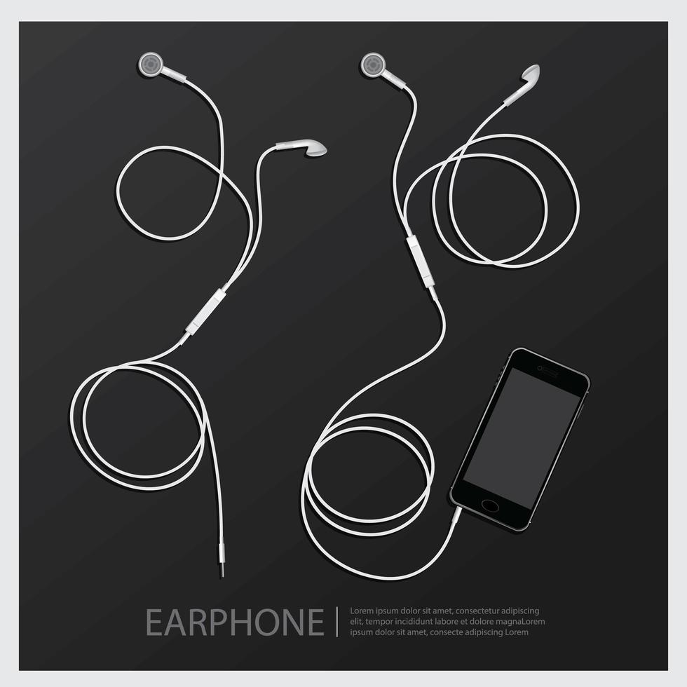 fones de ouvido de música com smartphone vetor