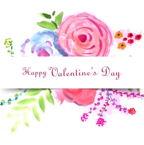 Feliz dia dos namorados design de cartão de amor floral colorido vetor