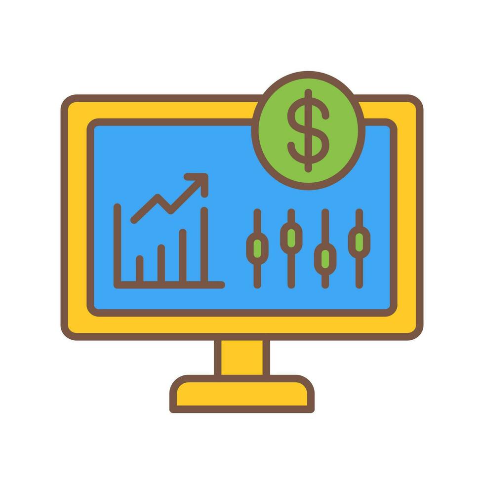 ícone de vetor do mercado de ações