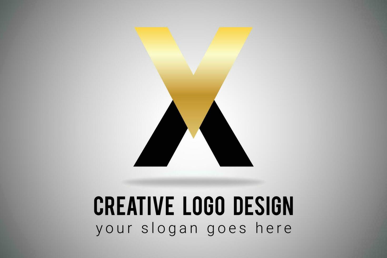 inicial carta x carta logotipo. ouro efeito carta logotipo utilizável para o negócio e branding logotipos. plano vetor logotipo Projeto modelo elemento.