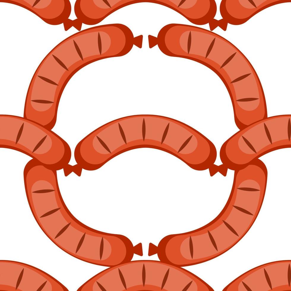 salsicha frita sem costura de fundo vetor