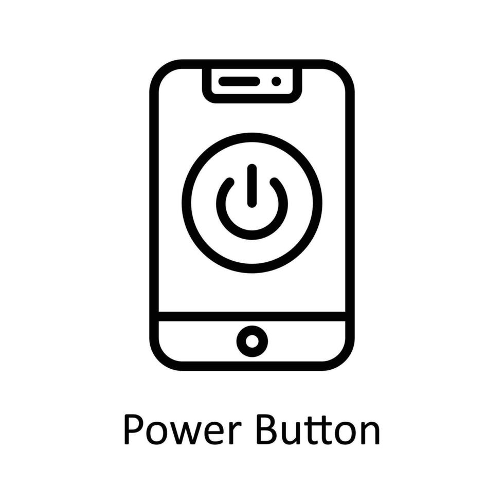 poder botão vetor esboço ícone Projeto ilustração. do utilizador interface símbolo em branco fundo eps 10 Arquivo