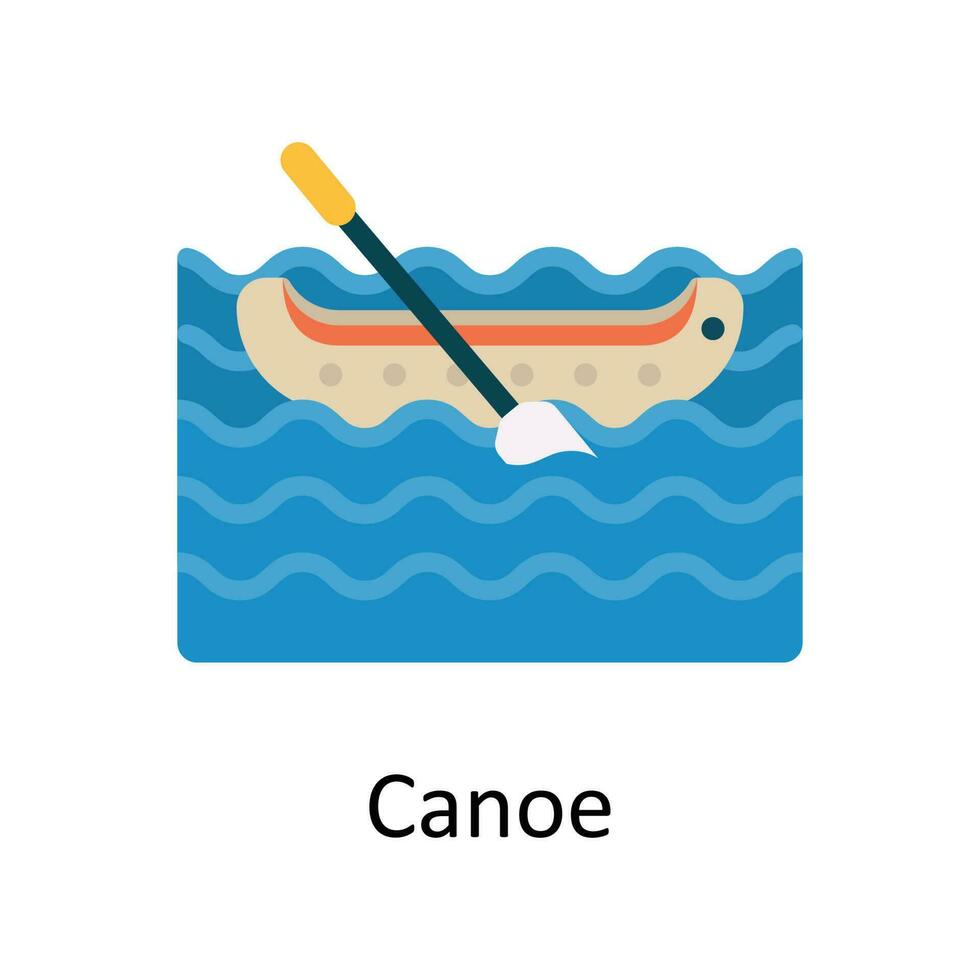 canoa vetor plano ícone Projeto ilustração. Esportes e jogos símbolo em branco fundo eps 10 Arquivo