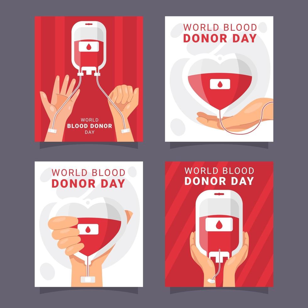 cartão do dia mundial do doador de sangue vetor
