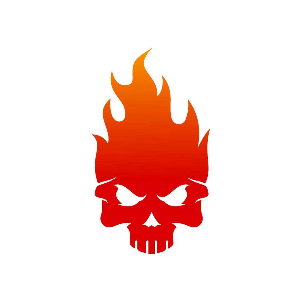 crânio fogo vetor logotipo