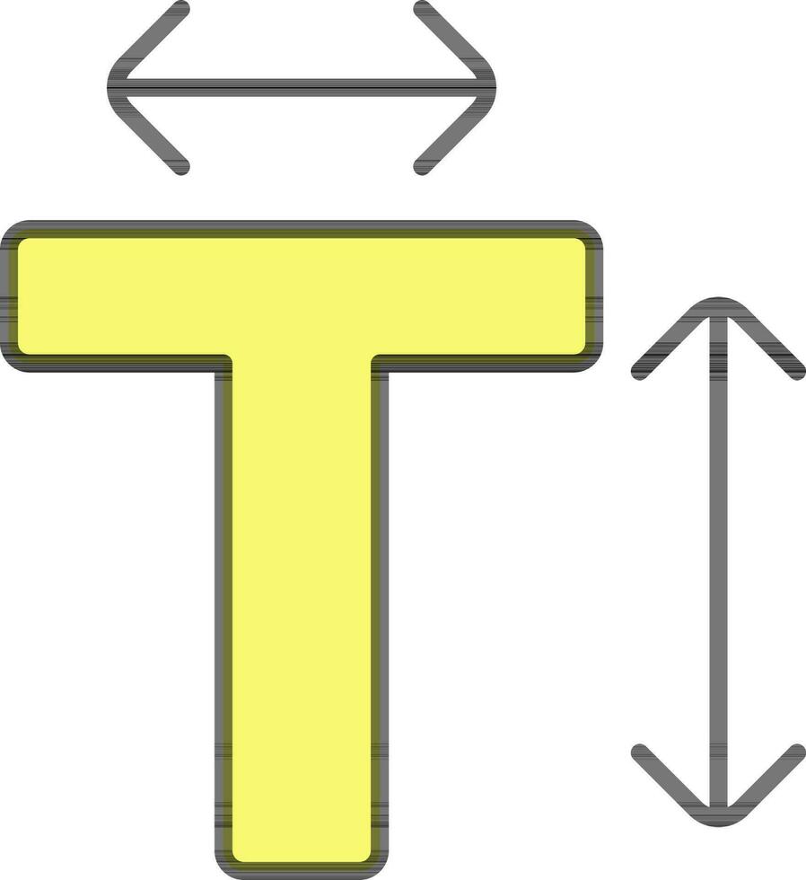 carta t ou tipo ferramenta ícone dentro amarelo cor. vetor