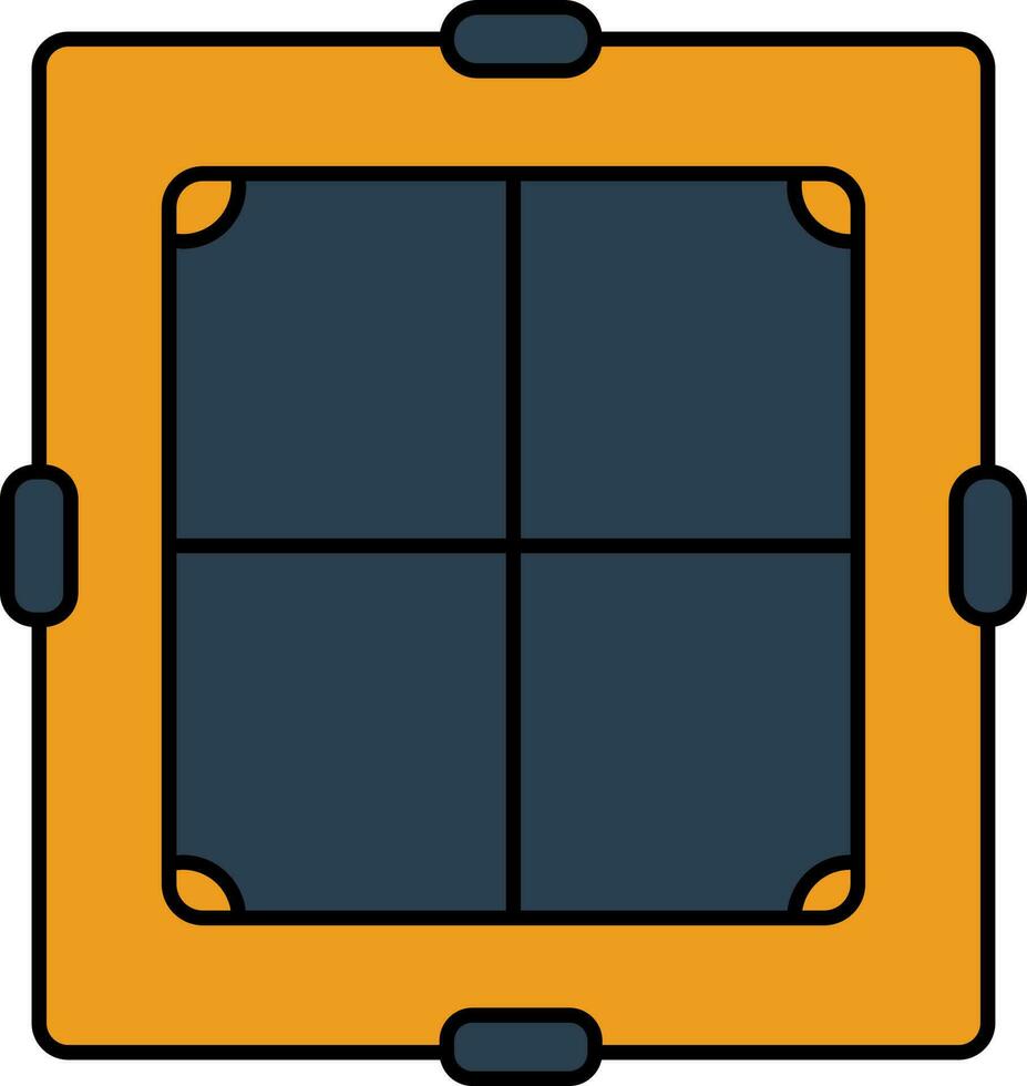 azul e laranja quadro, Armação configuração ícone dentro plano estilo. vetor