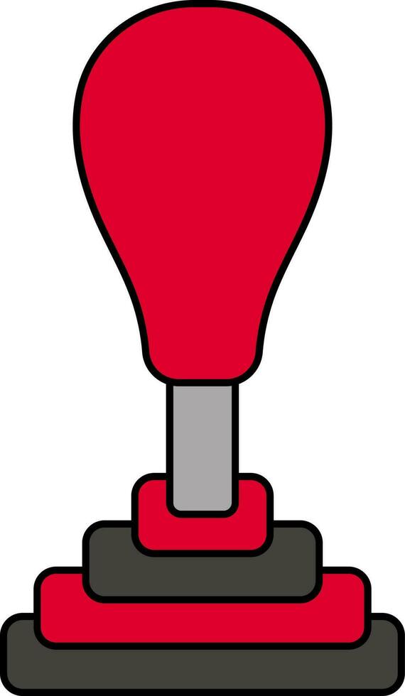 ilustração do engrenagem bastão ícone dentro vermelho e cinzento cor. vetor