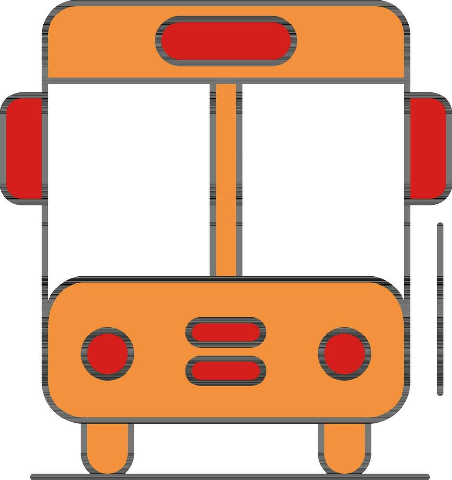 ilustração do ônibus ícone dentro laranja e vermelho cor. vetor