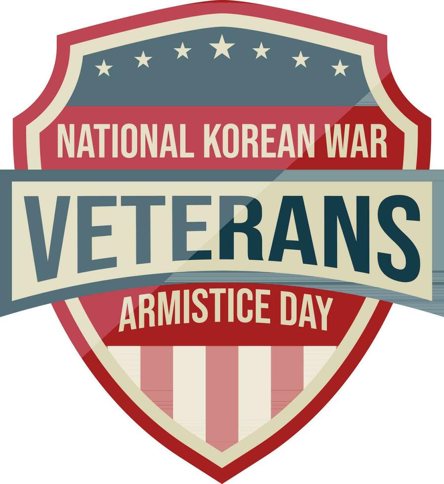 Dia 27 do Julho nacional coreano guerra veteranos armistício dia distintivo, emblema, selo, logotipo, vintage retro logotipo, carimbo, fragmento Projeto com EUA nacional bandeira vetor ilustração