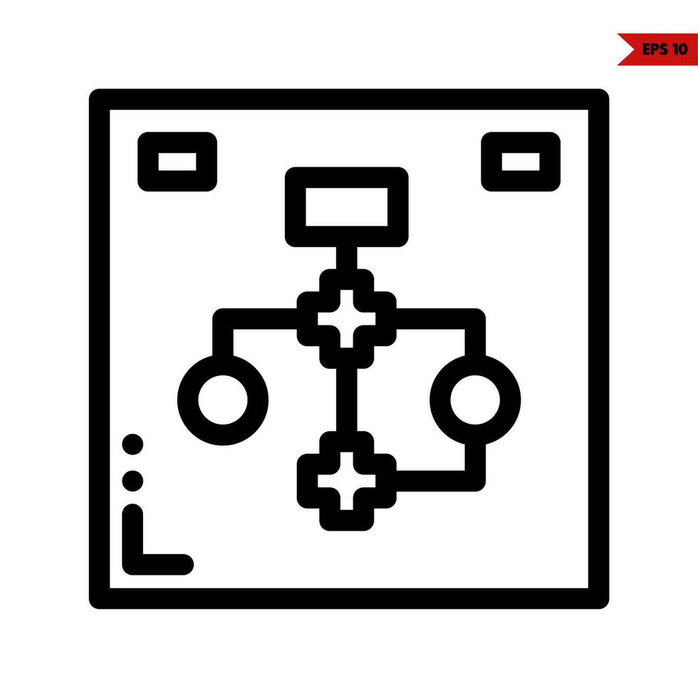 elemento dentro quadro, Armação linha ícone vetor