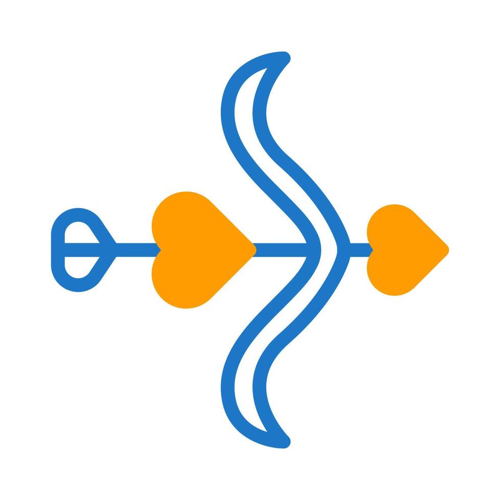 seta amor ícone duotônico azul laranja estilo namorados ilustração símbolo perfeito. vetor