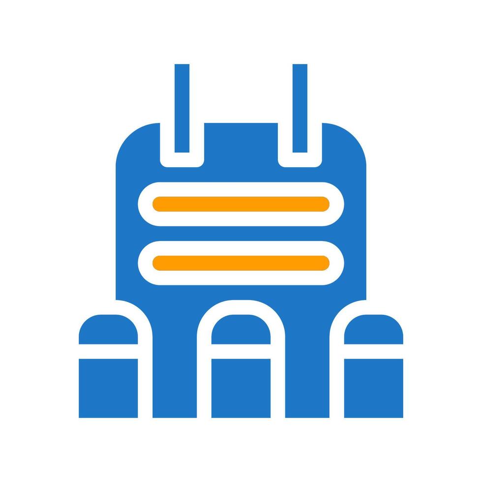 armaduras barraca ícone sólido azul laranja azul cor militares símbolo perfeito. vetor