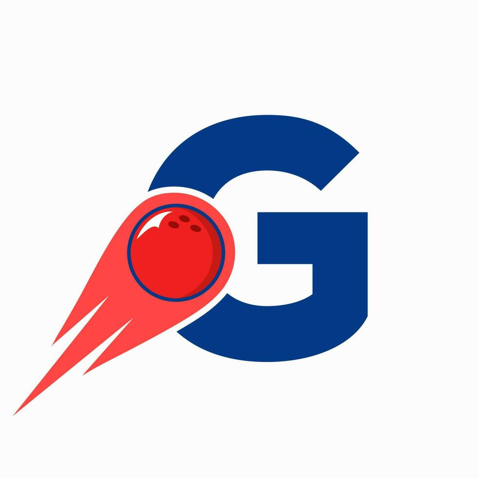 carta g boliche logotipo. boliche bola símbolo com vermelho comovente bola ícone vetor
