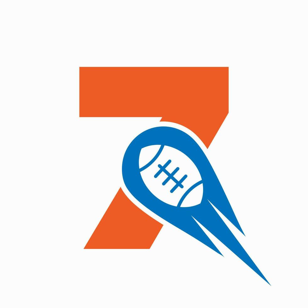 inicial carta 7 rúgbi logotipo, americano futebol símbolo combinar com rúgbi bola ícone para americano futebol logotipo Projeto vetor