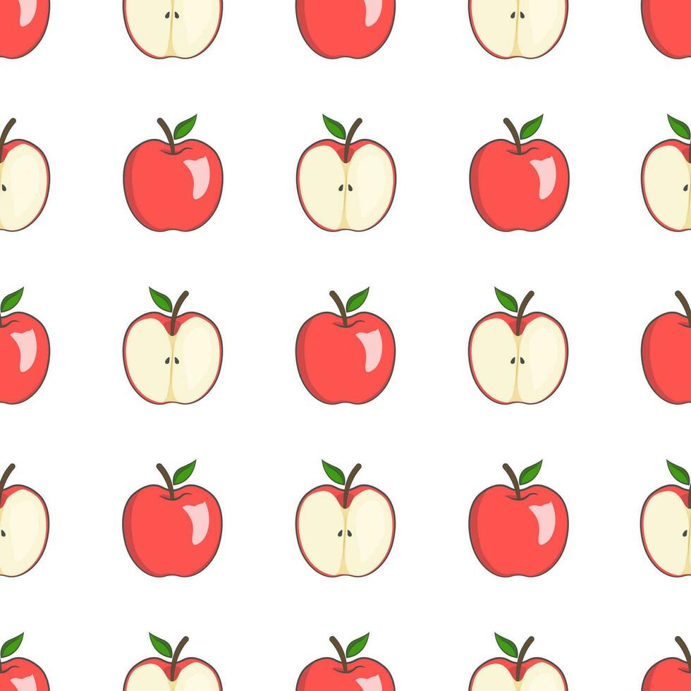 desatado padronizar do todo e fatiado maçãs com uma branco fundo é perfeito para criativo impressão necessidades vetor