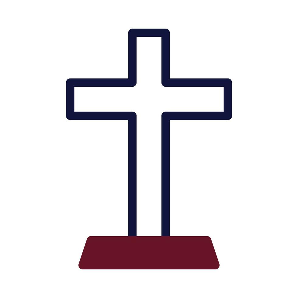 salib ícone duotônico marrom marinha cor Páscoa símbolo ilustração. vetor