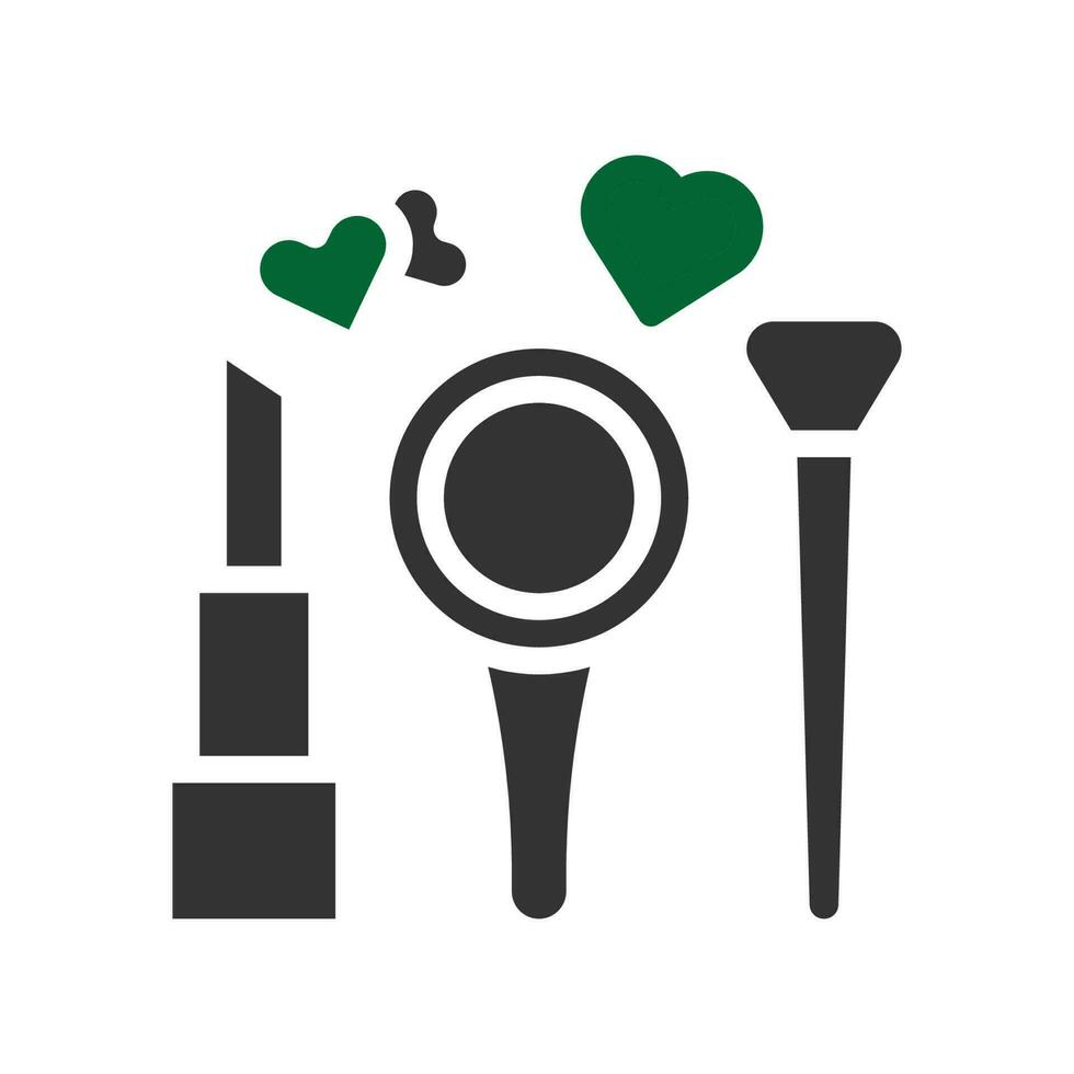 Cosmético amor ícone sólido cinzento verde estilo namorados ilustração símbolo perfeito. vetor