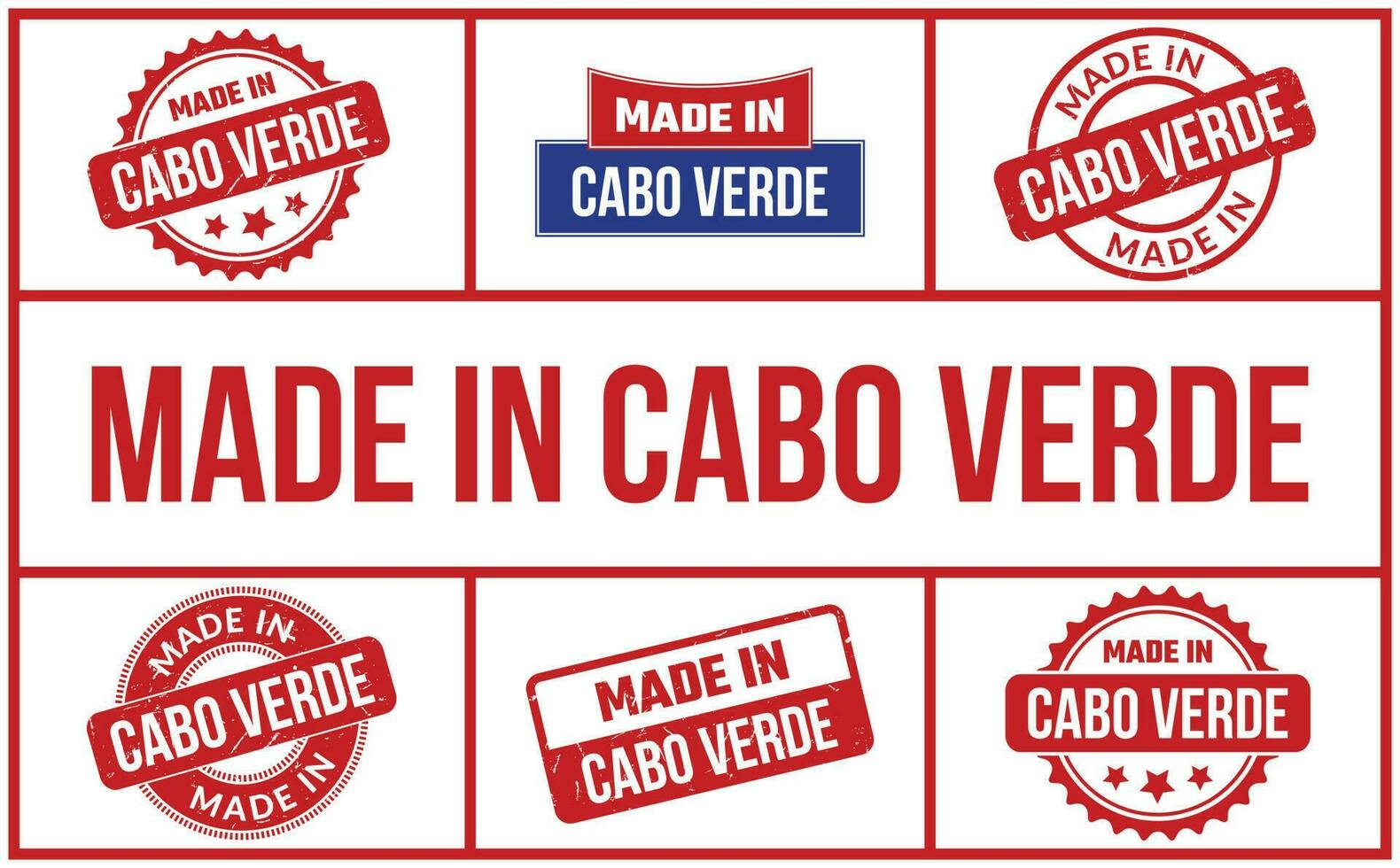 fez dentro cabo verde borracha carimbo conjunto vetor