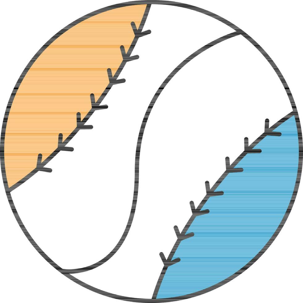 colorida beisebol ícone dentro plano estilo. vetor