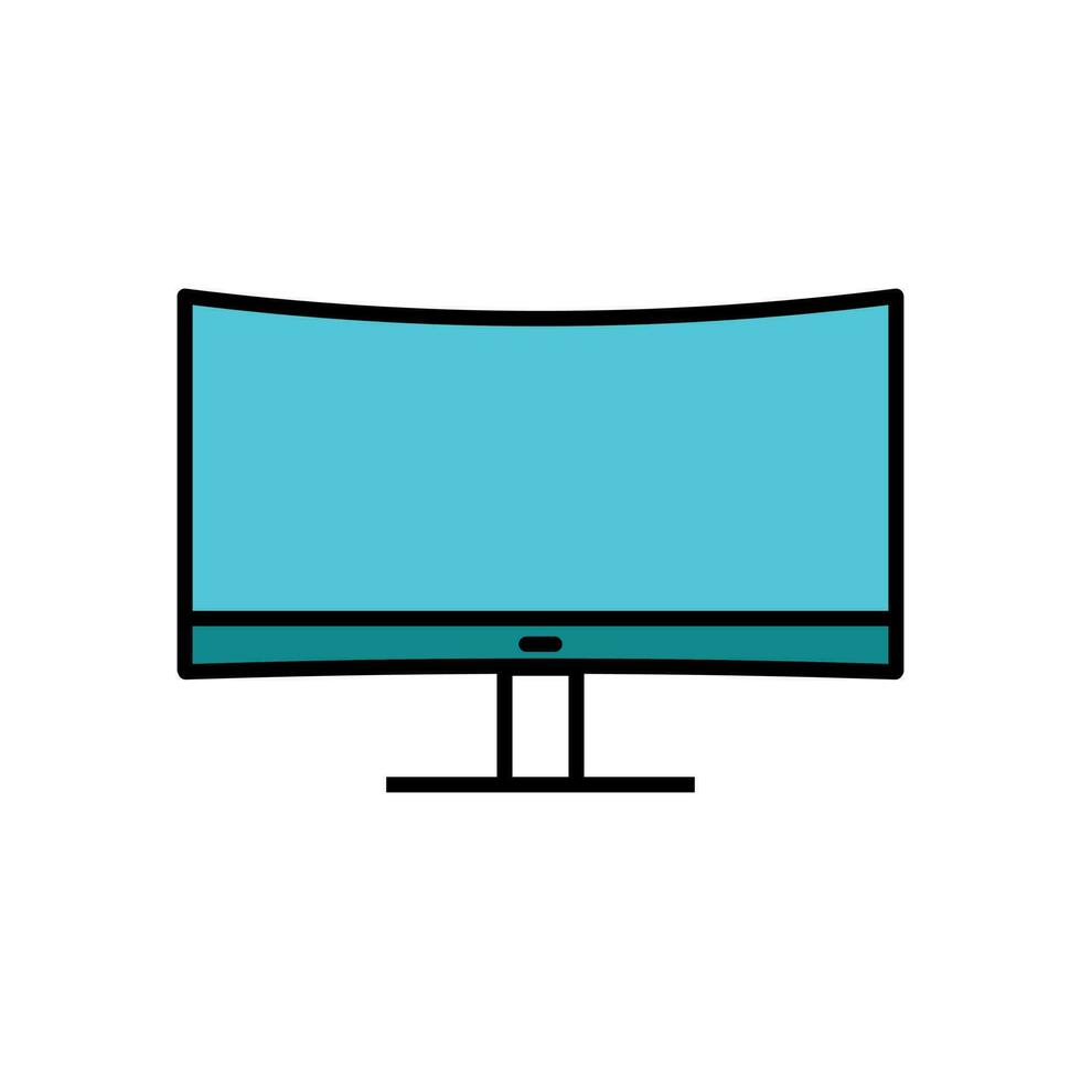 monitor tela ícone vetor ilustração. monitor tela linear cor ícone