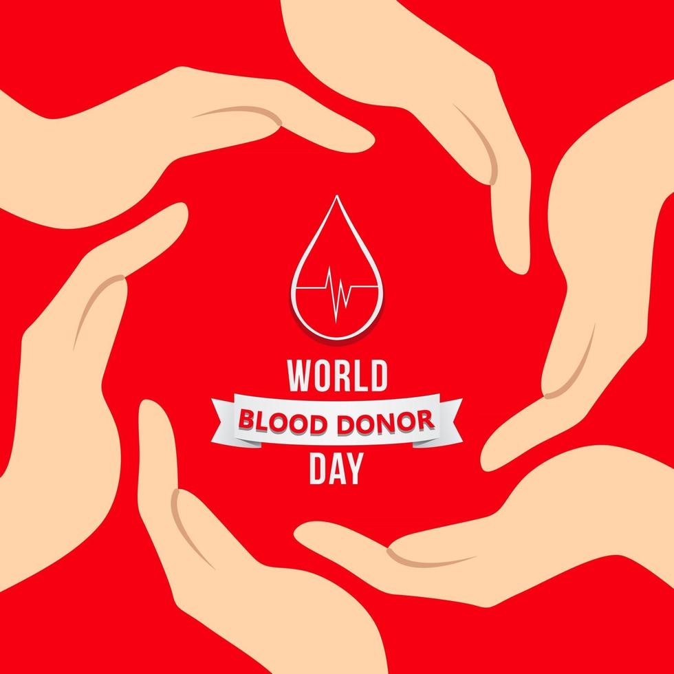 projeto de ilustração vetorial do dia mundial do doador de sangue vetor