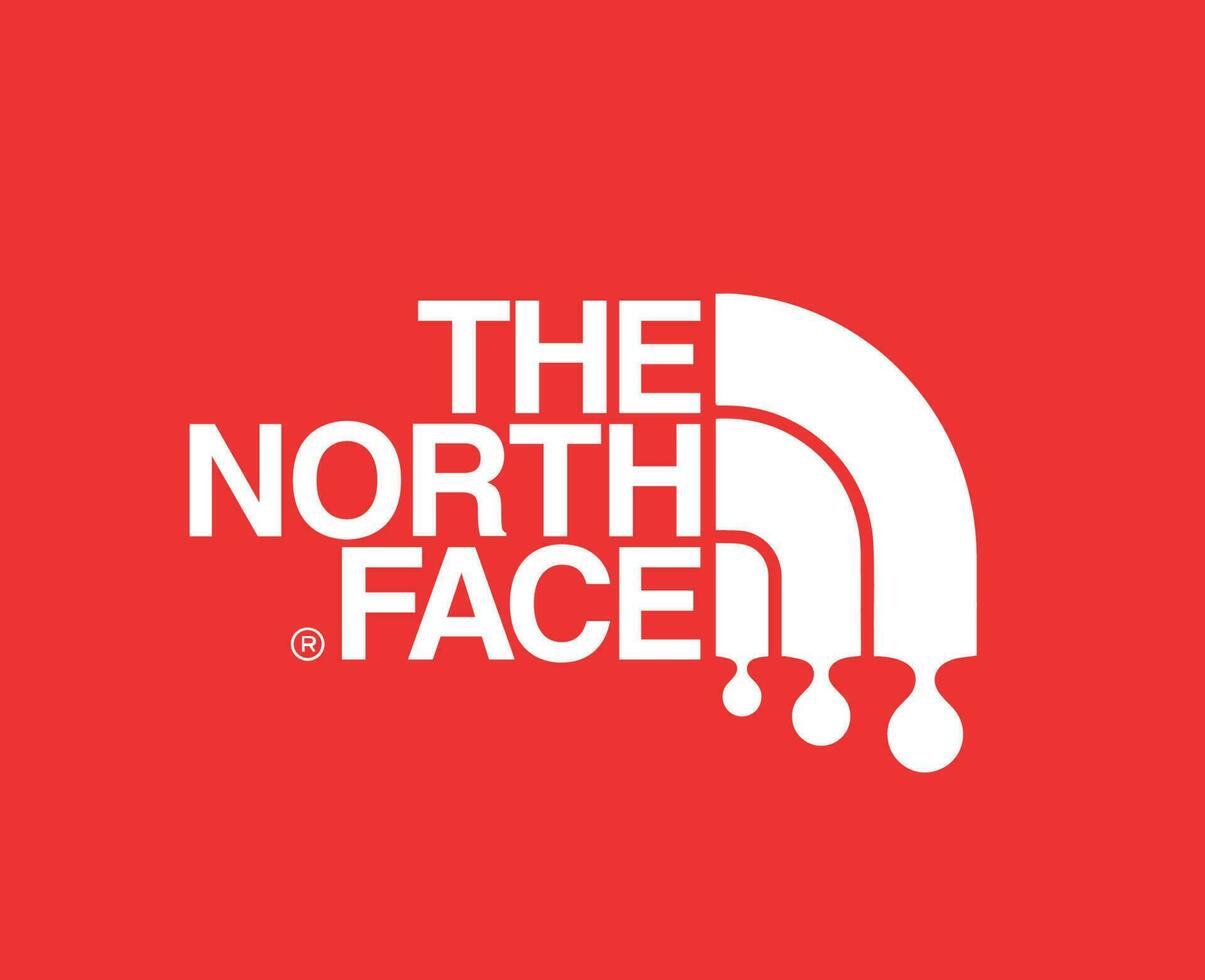 a norte face marca símbolo logotipo com nome branco roupas Projeto ícone abstrato vetor ilustração com vermelho fundo