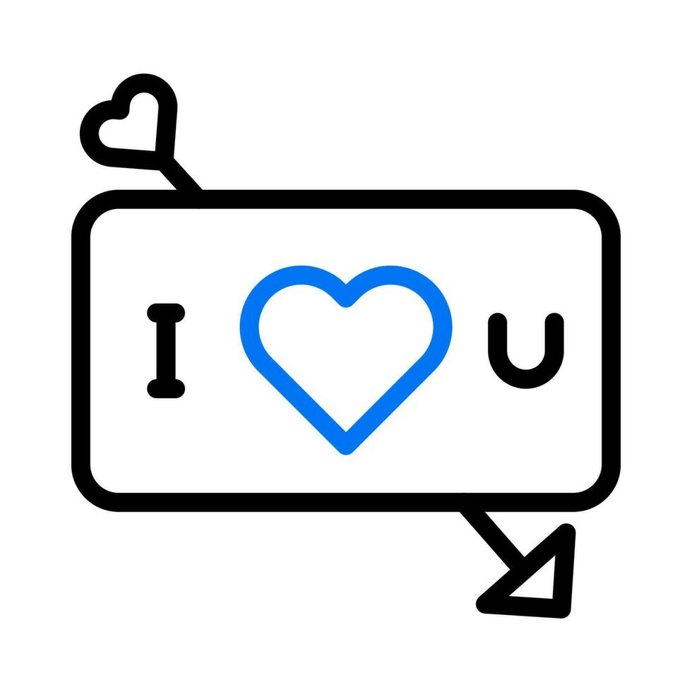 amor cartão ícone duocolor azul estilo namorados ilustração símbolo perfeito. vetor