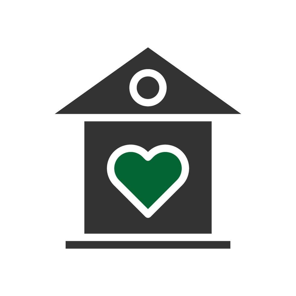 casa amor ícone sólido cinzento verde estilo namorados ilustração símbolo perfeito. vetor