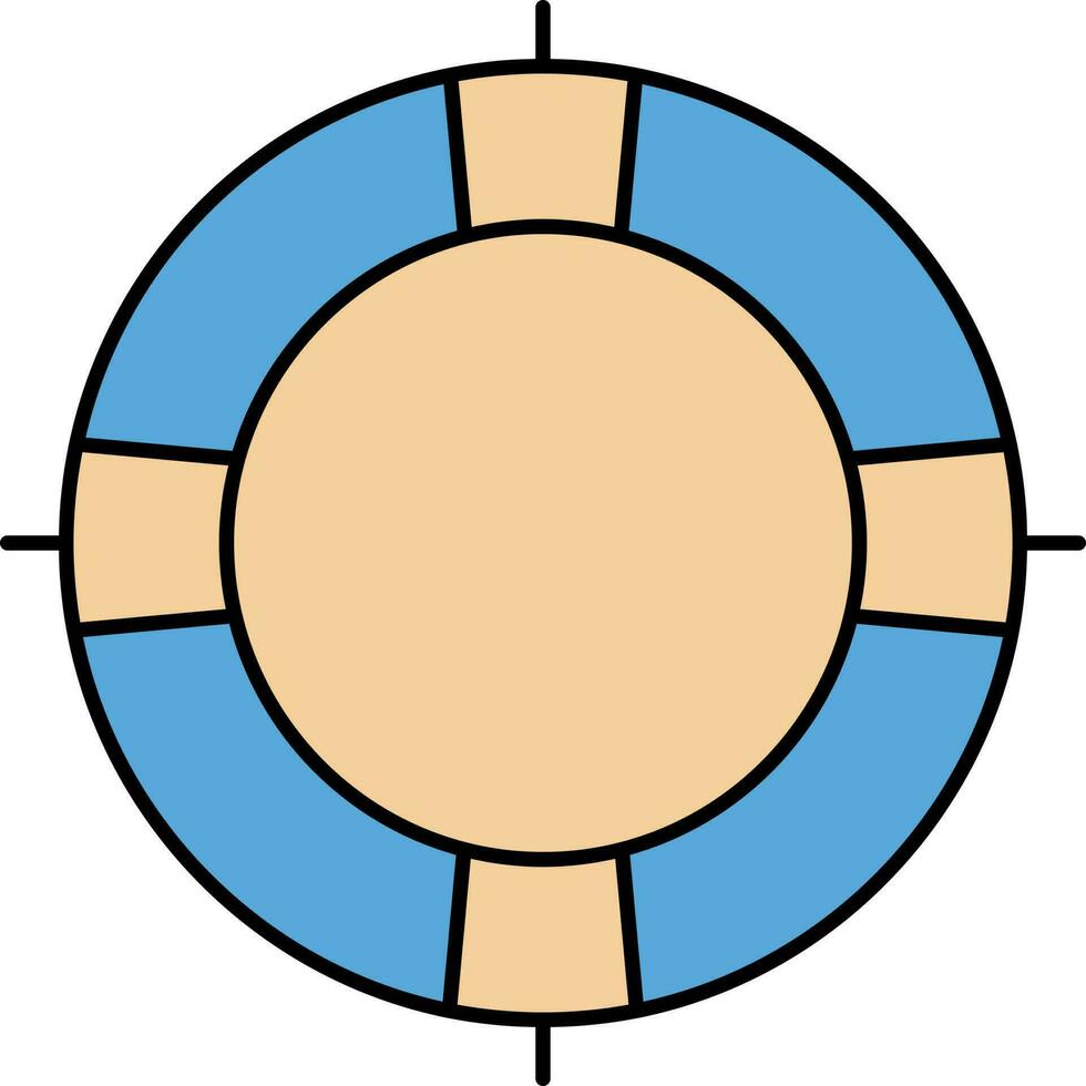 bóia salva-vidas ícone dentro azul e laranja cor. vetor