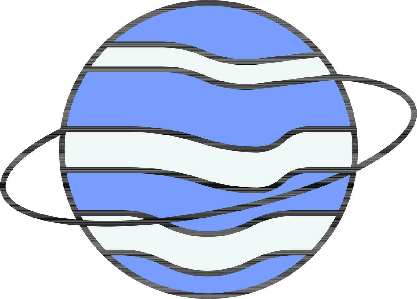 Urano planeta ícone dentro azul e branco cor. vetor