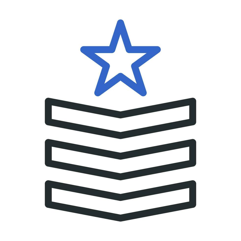 crachá ícone duocolor cinzento azul cor militares símbolo perfeito. vetor