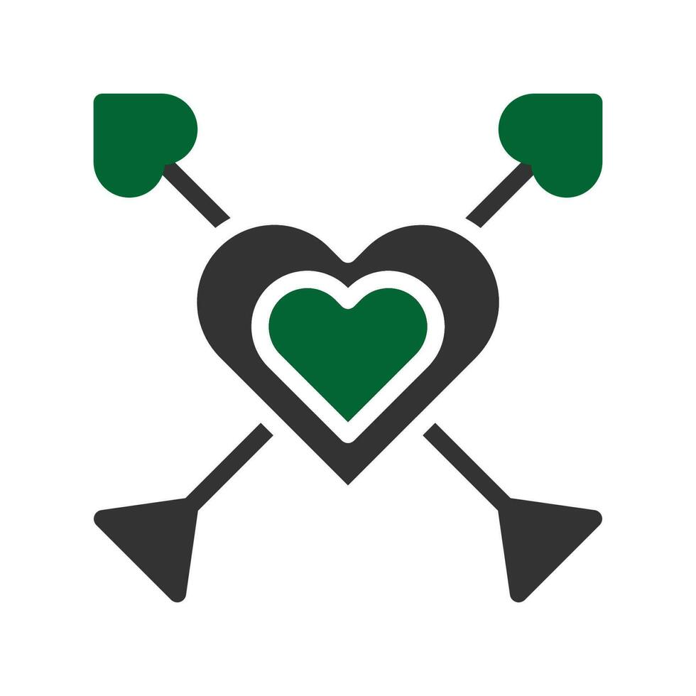 seta amor ícone sólido cinzento verde estilo namorados ilustração símbolo perfeito. vetor