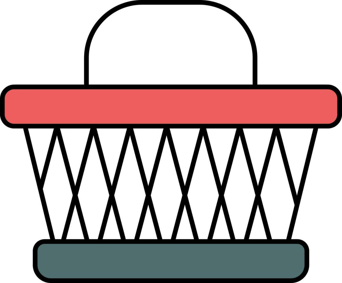 isolado cesta colorida ícone dentro plano estilo. vetor