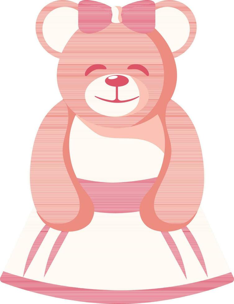 desenho animado fêmea Urso personagem dentro vermelho cor. vetor