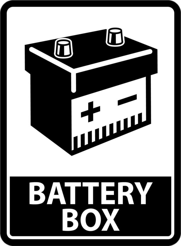 símbolo bateria placa bateria caixa em branco fundo vetor