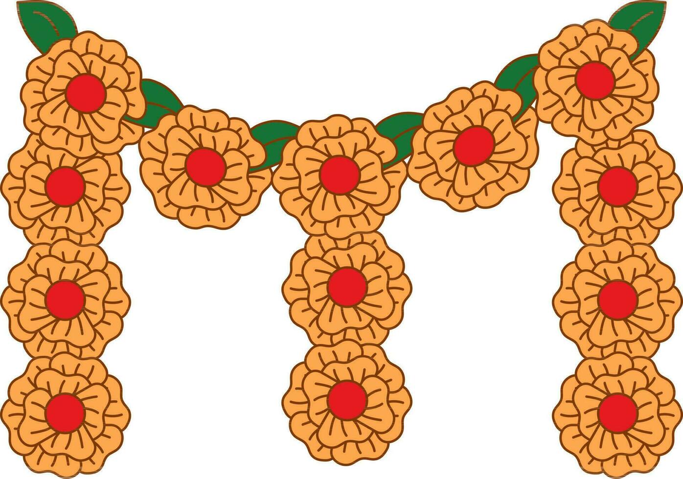 plano estilo floral Toran colorida ícone. vetor
