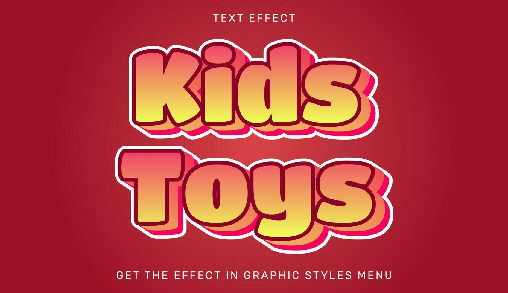 crianças brinquedos editável texto efeito dentro 3d estilo vetor