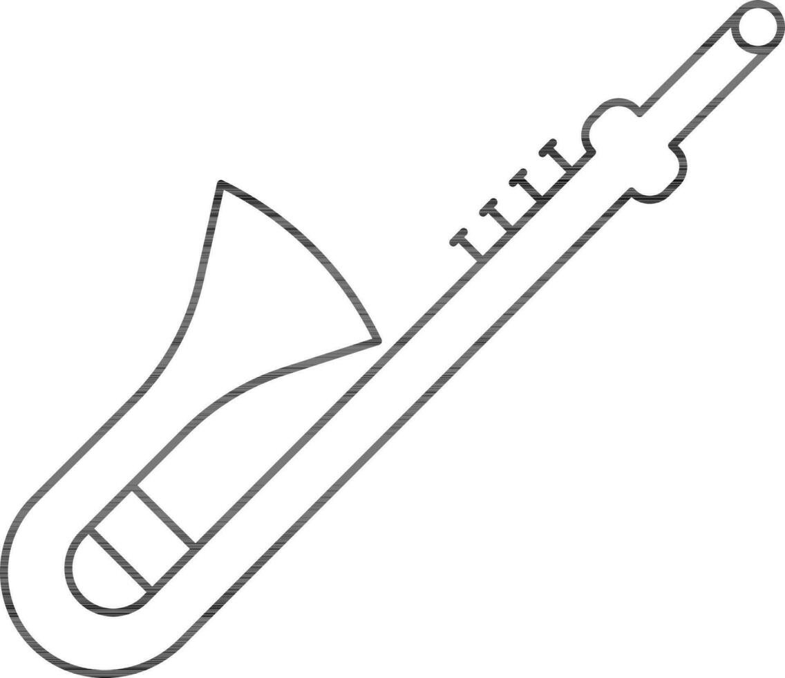 Preto linha arte ilustração do uma trombone ícone. vetor