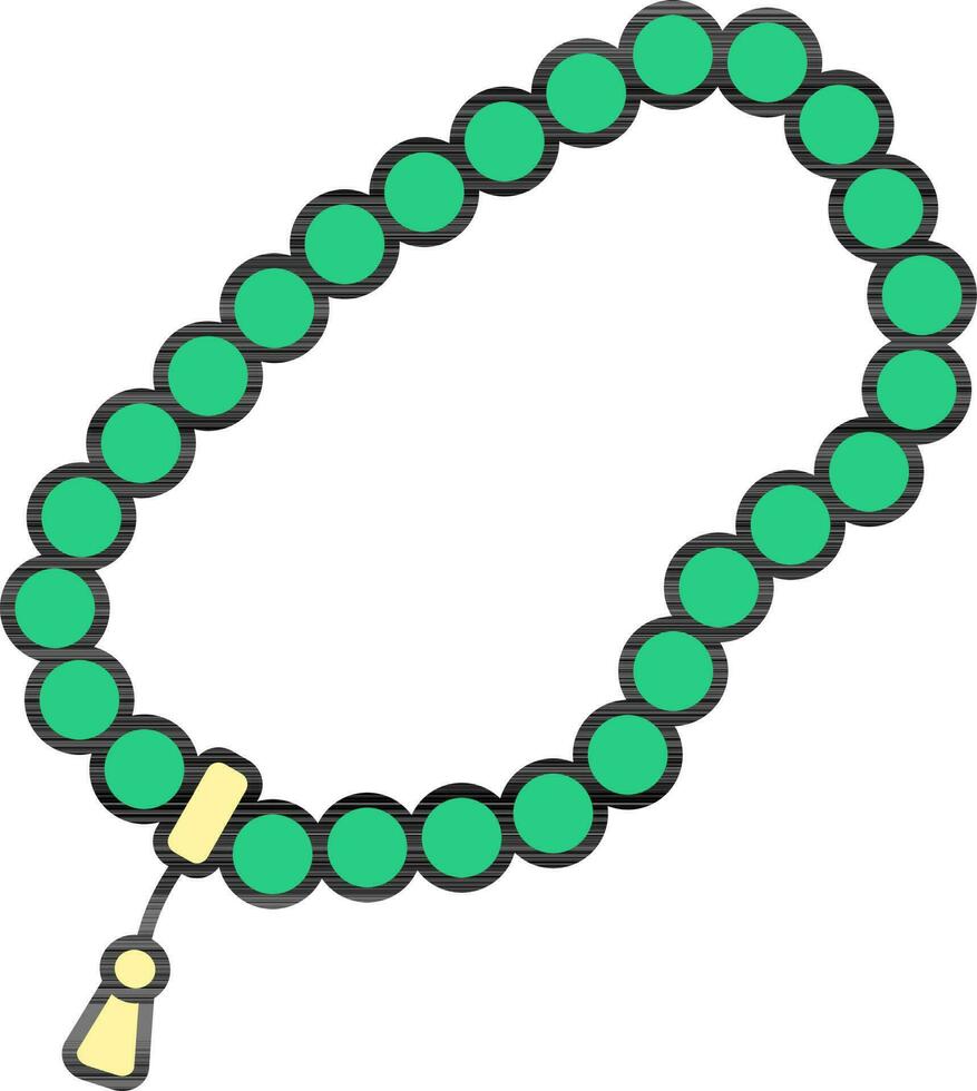 tasbih ícone dentro verde e amarelo cor. vetor