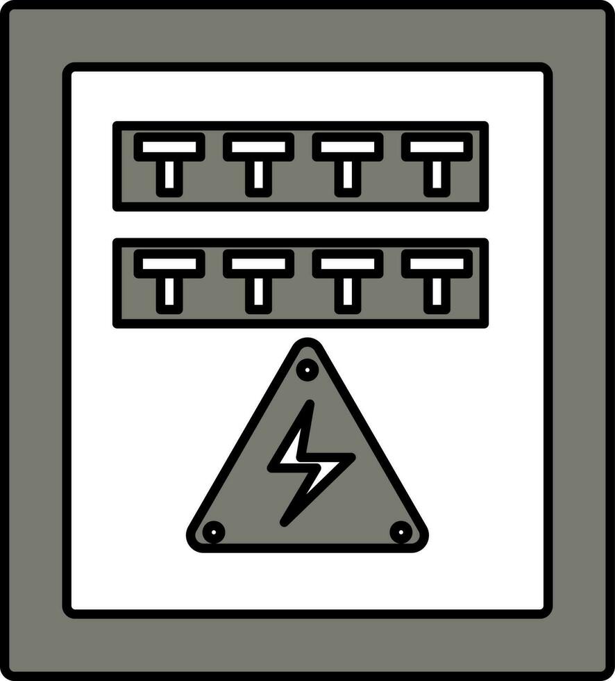 elétrico fusível caixa ícone dentro cinzento e branco cor. vetor