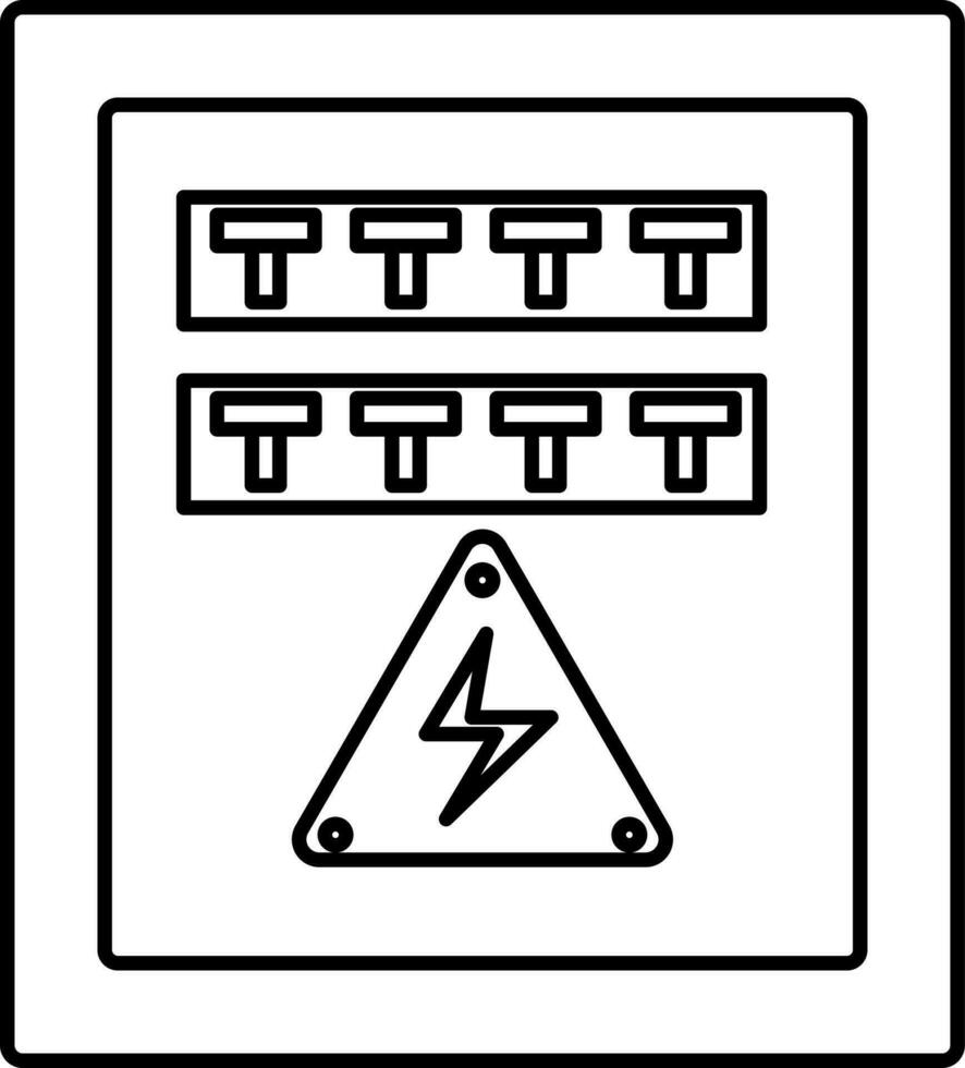 elétrico fusível caixa ícone dentro Preto contorno. vetor