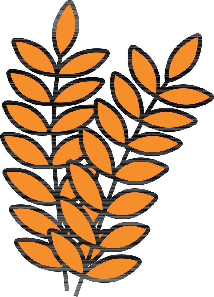 folhas galhos plano ícone dentro laranja cor. vetor